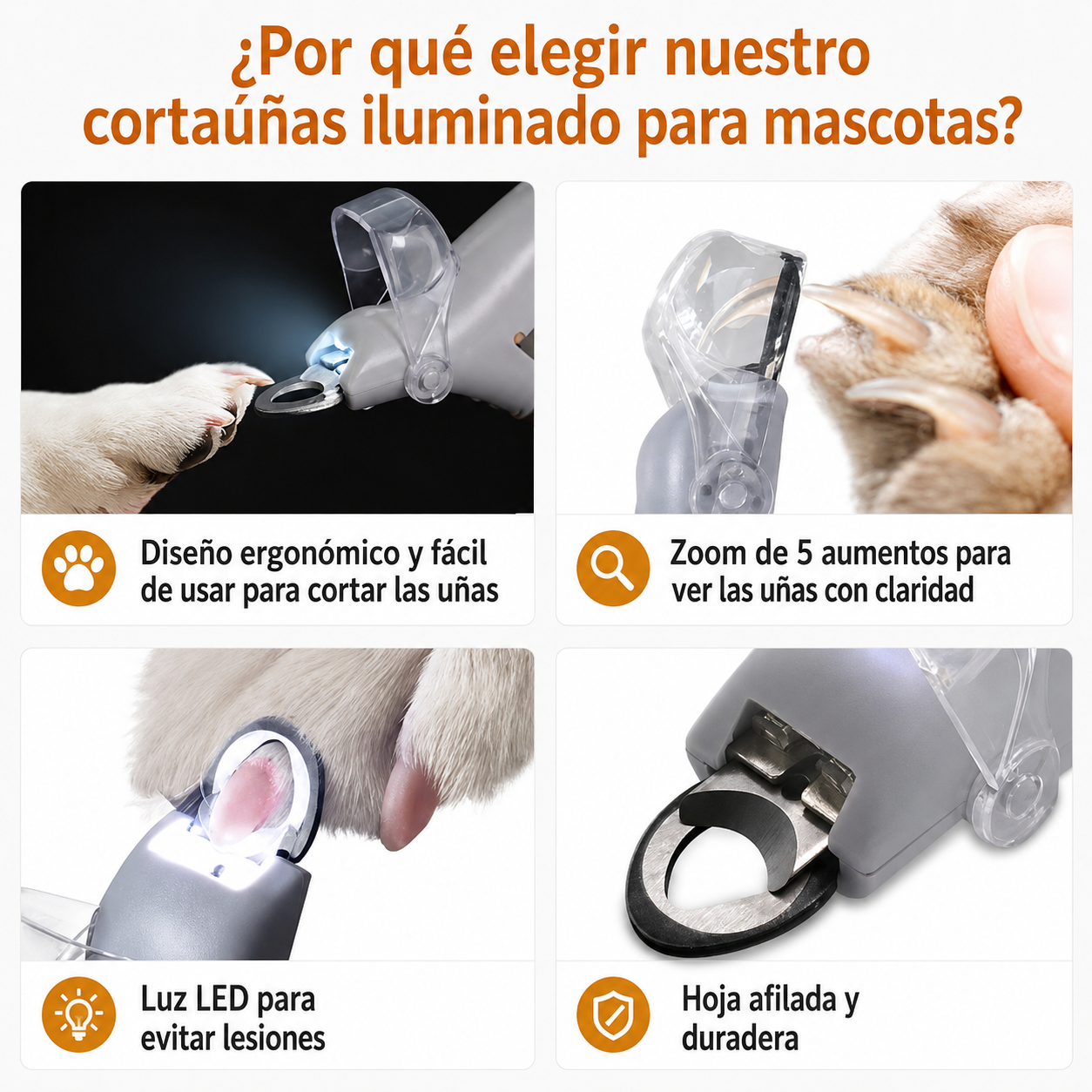 SafeTrim™: Cortauñas Profesional con Guía LED