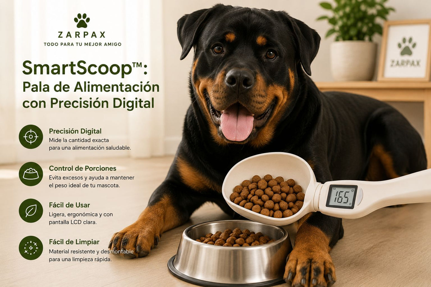SmartScoop™: Pala de Alimentación con Precisión Digital